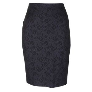 COPY - Alfani Metallic Lace Midi Skirt Deep Black Foil La